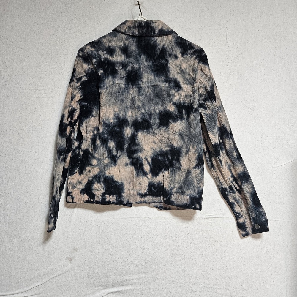 Empyre Womens Tie Dye Corduroy Trucker Jacket Black Tan Size Medium - Picture 4 of 9